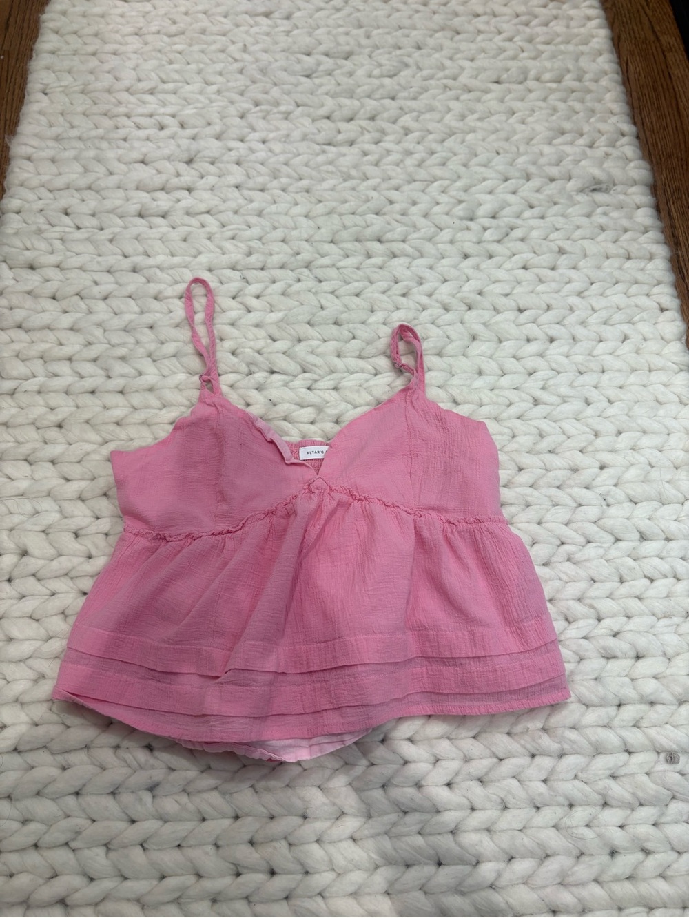 Pink Lightweight babydoll Tank Top